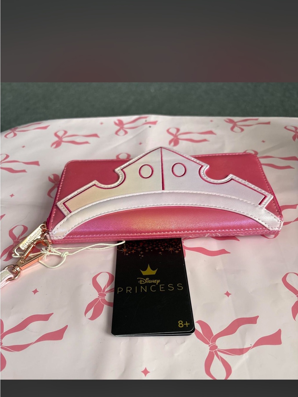 Disney Pink Ombre Princess Tiara Wristlet Wallet